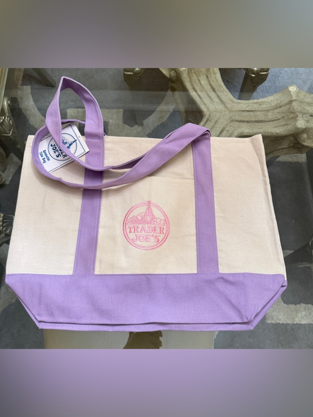 NWT Trader Joe’s large lavender tote